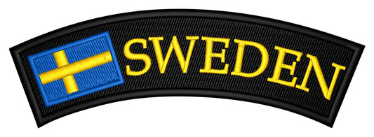 Tygmärke bågformad 100x25mm (skarpa hörn)